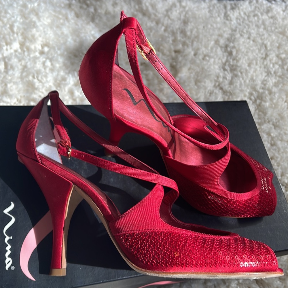 Nina Olympia-YS Red Rouge Faill Heels